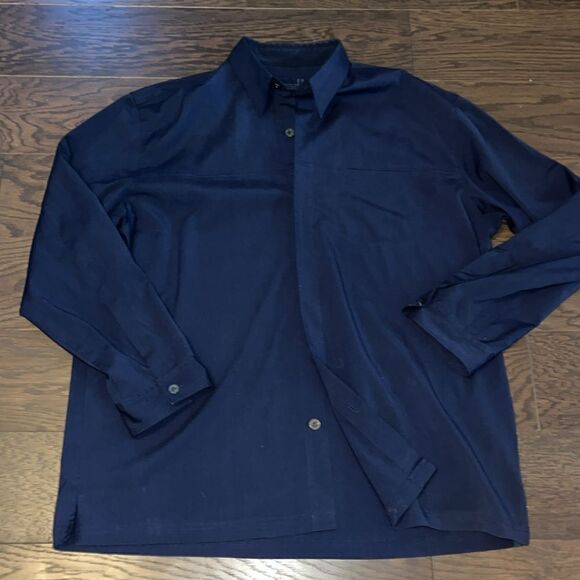 Flight UNC North Carolina Tar Heels Navy Blue Jordan TWO3 Button Down Shirt 3XL - Picture 1 of 9